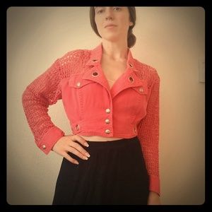 90s jean cropped top/jacket